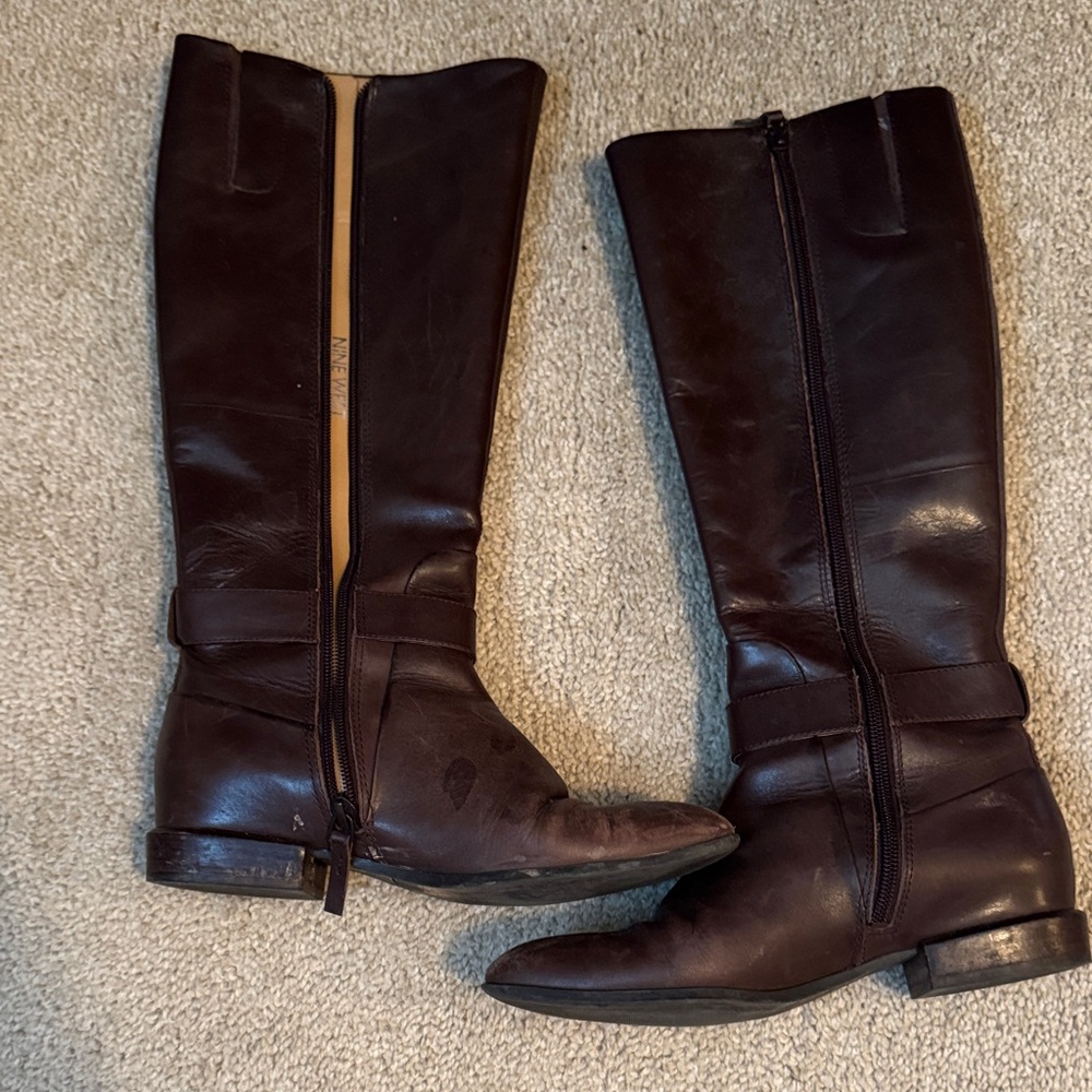 Nine West Brown Knee-High Boots